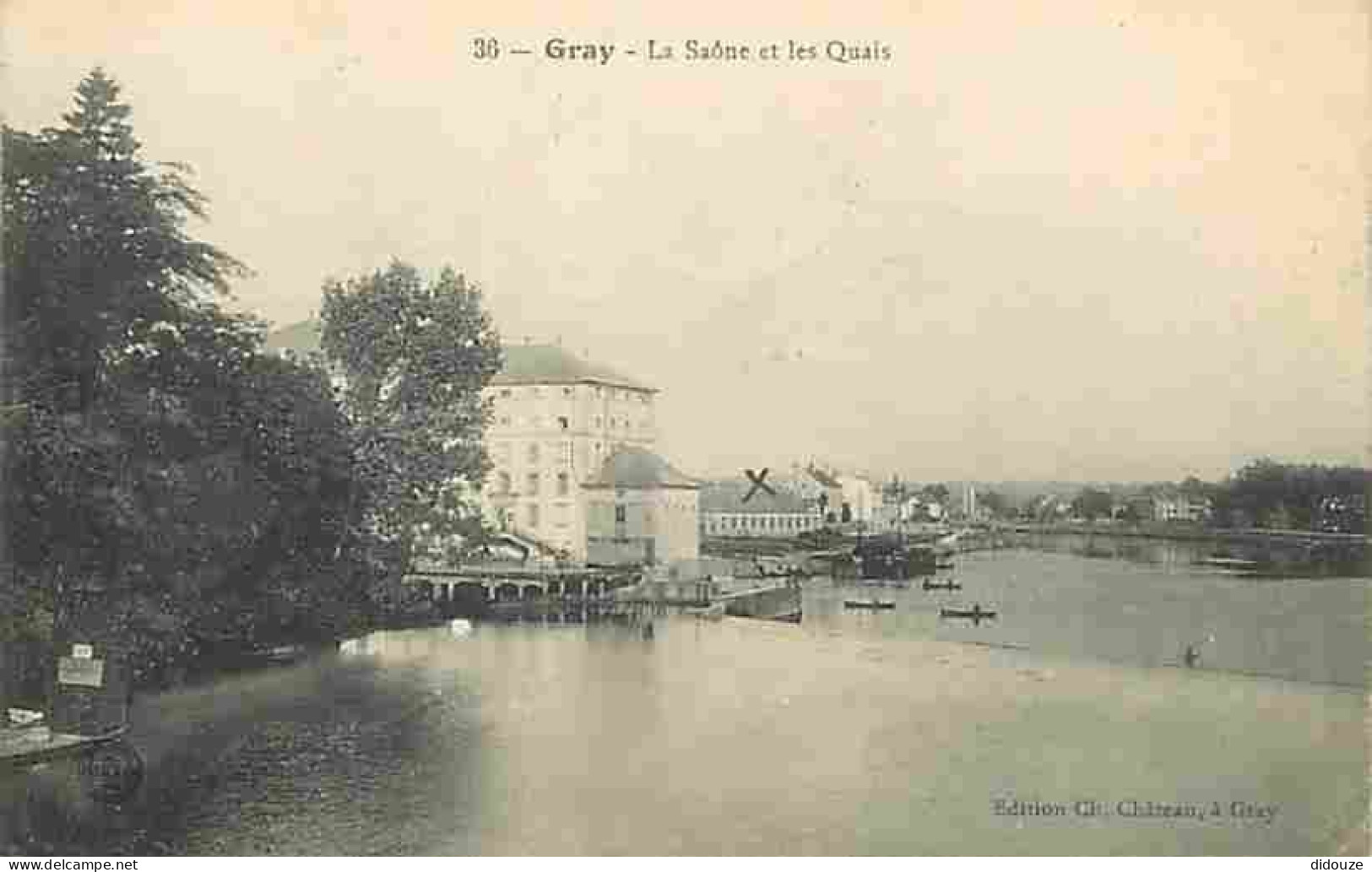 70 - Gray - La Saone Et Les Quais - Correspondance - Oblitération Ronde De 1915 - CPA - Voir Scans Recto-Verso - Gray