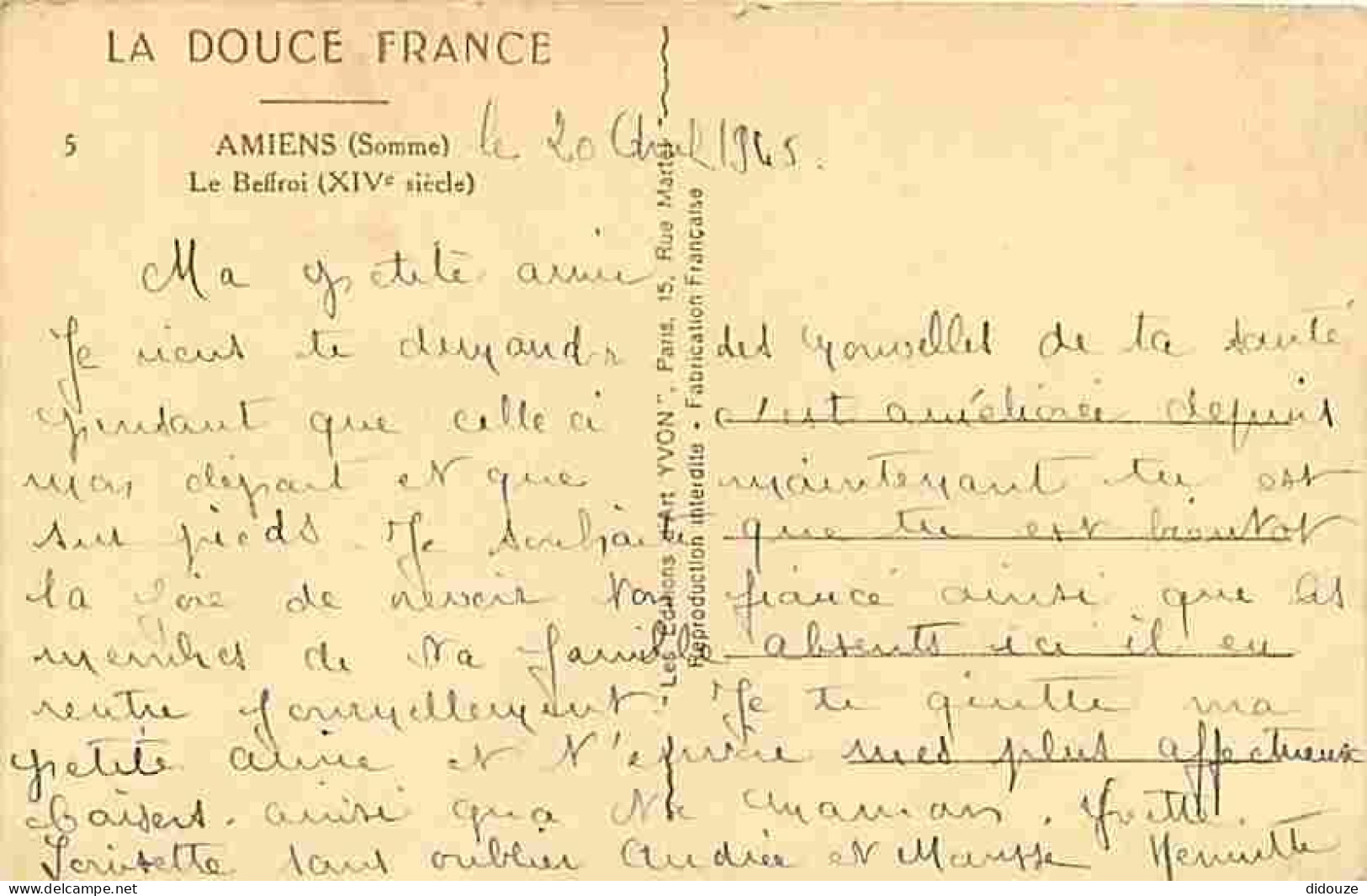 80 - Amiens - Le Beffroi - Animé - CPA - Voir Scans Recto-Verso - Amiens