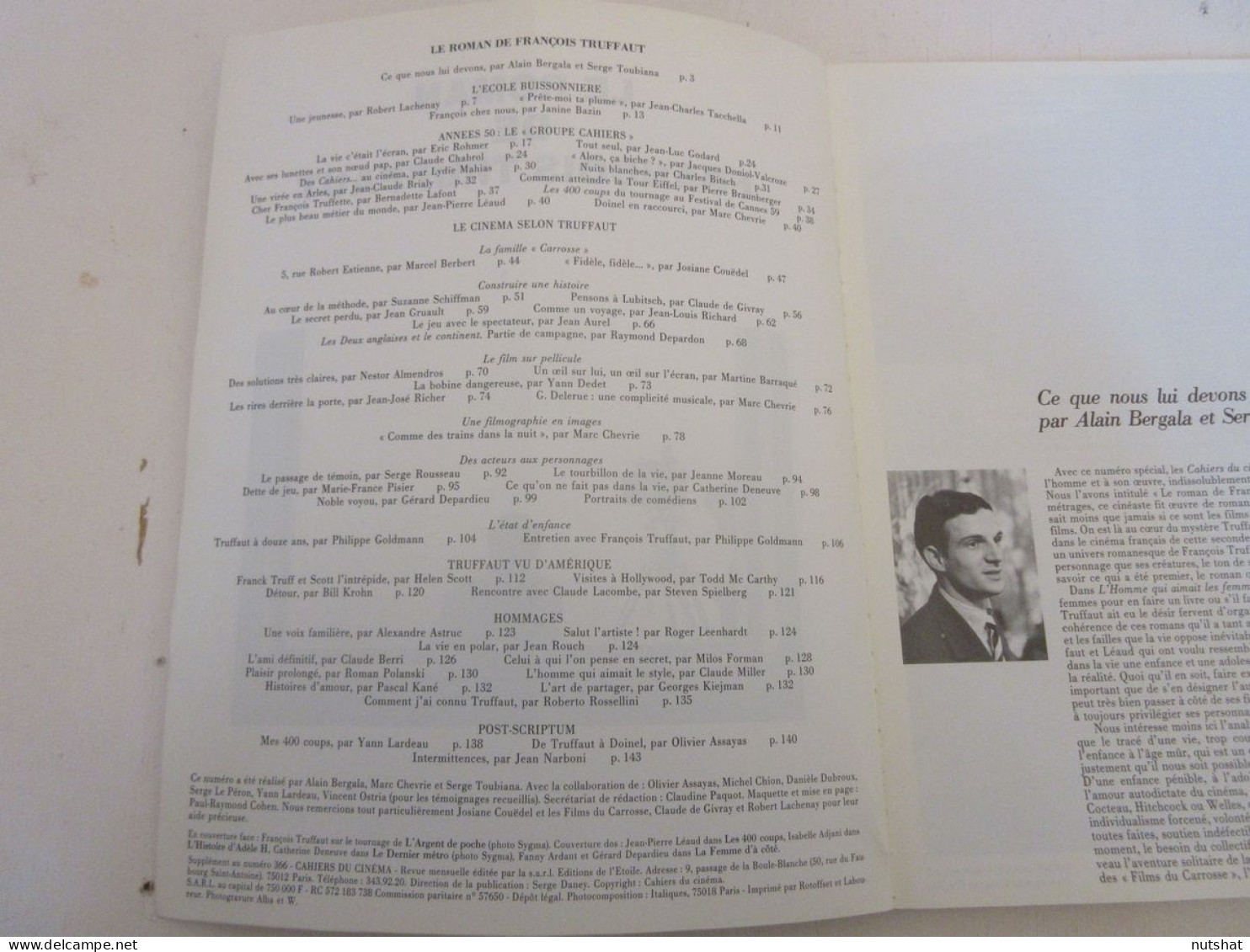 CAHIERS Du CINEMA SPECIAL 12.1984 HOMMAGE A Francois TRUFFAUT 144 Pages          - Cinéma/Télévision