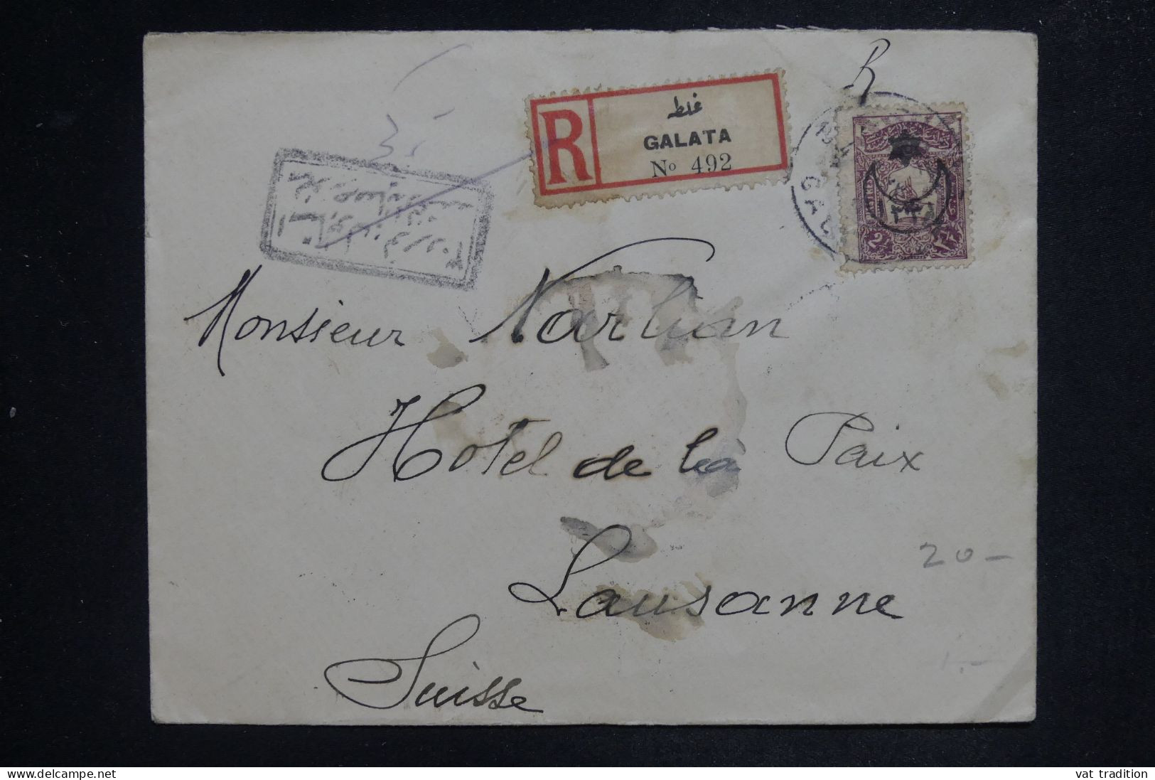 TURQUIE - Enveloppe En Recommandé De Galata Pour La Suisse En 1917 - L 151896 - Storia Postale