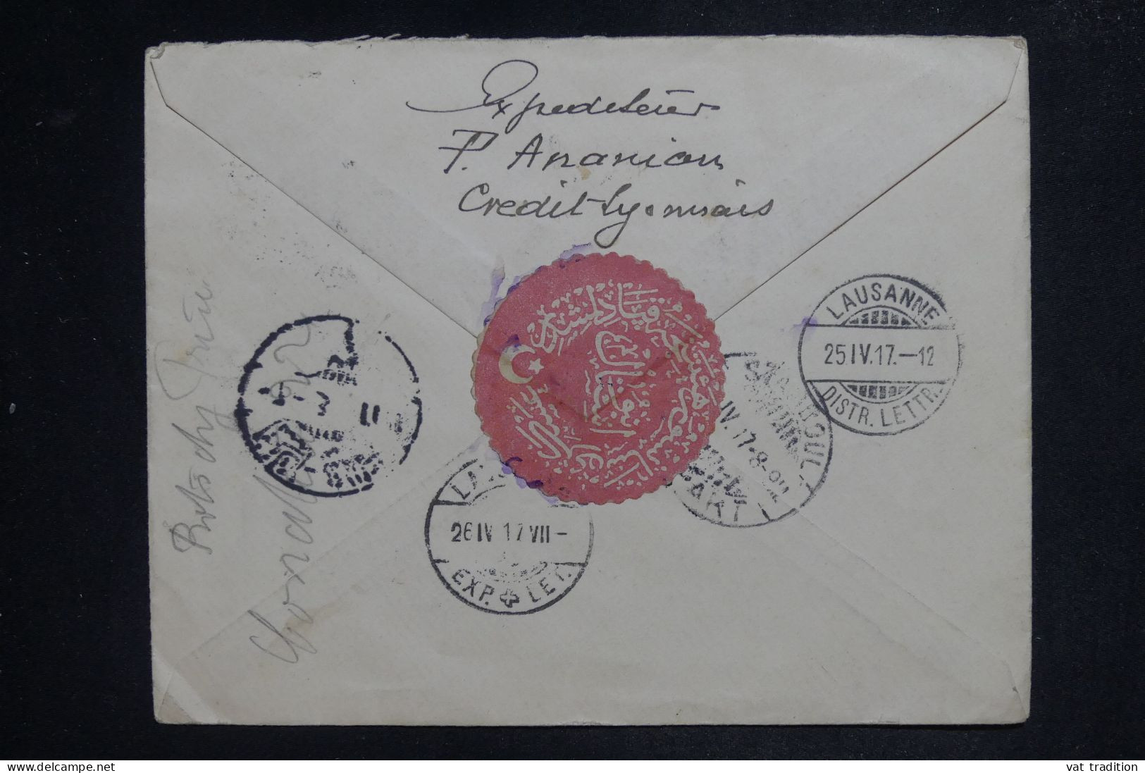 TURQUIE - Enveloppe En Recommandé De Galata Pour La Suisse En 1917 - L 151896 - Briefe U. Dokumente