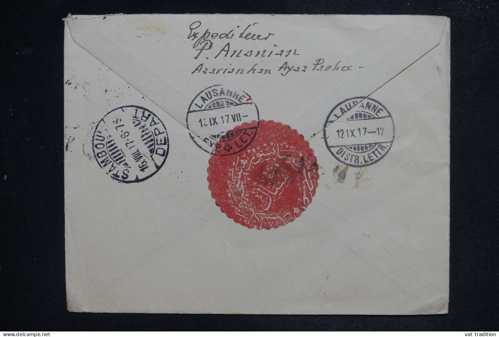 TURQUIE - Enveloppe En Recommandé De Galata Pour La Suisse En 1917 - L 151898 - Lettres & Documents