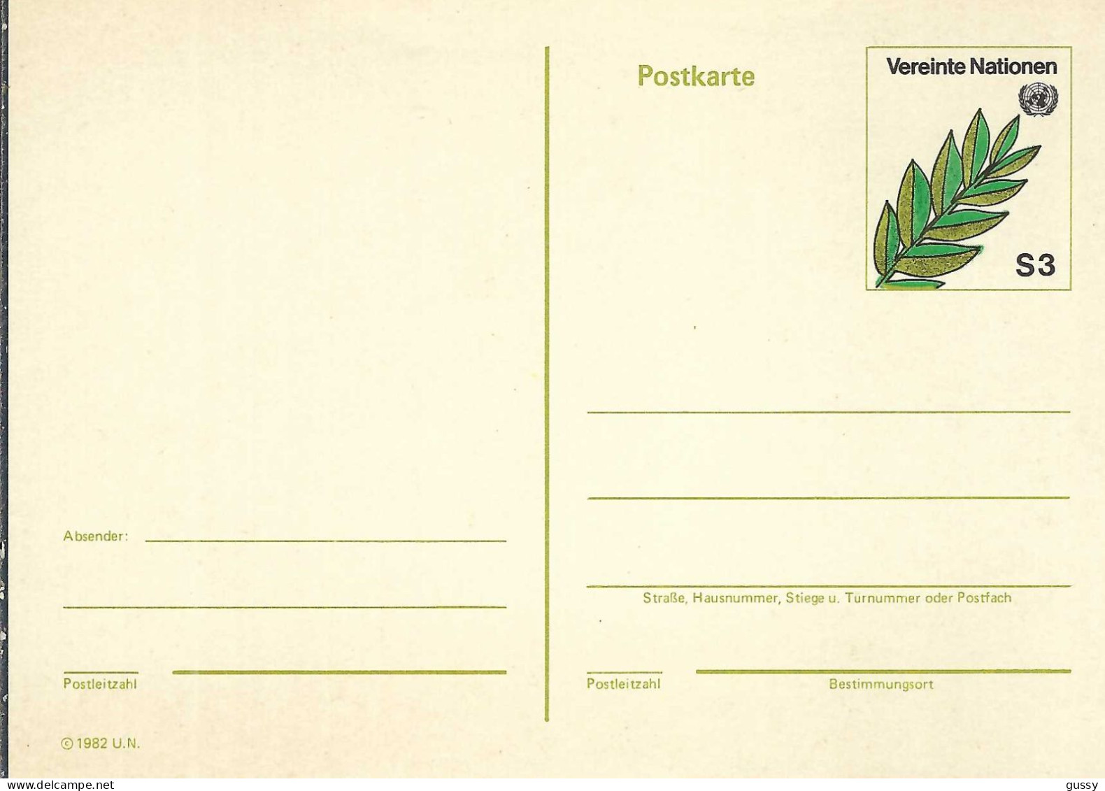 NATIONS UNIES Vienne Ca.1982: CP Entier De 3S Neuve - Storia Postale