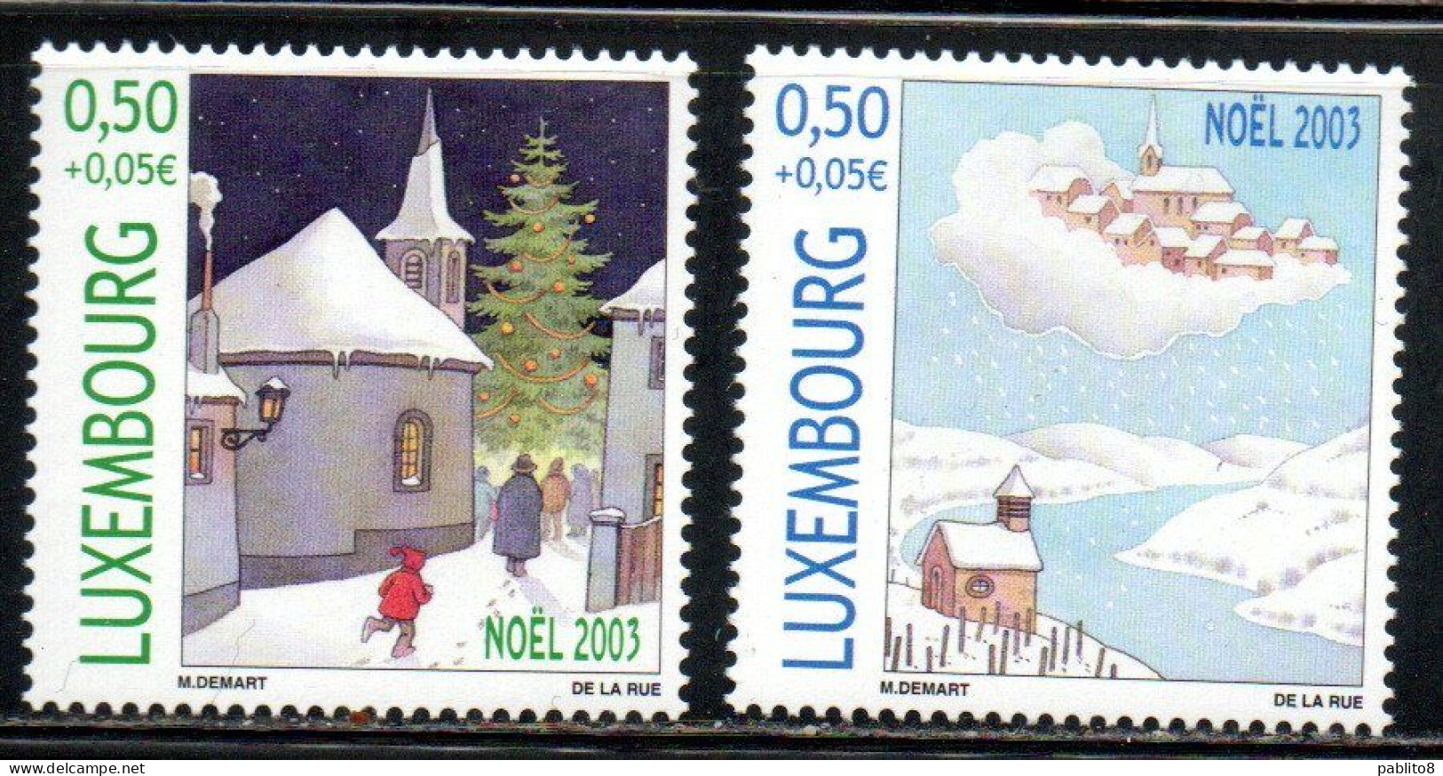 LUXEMBOURG LUSSEMBURGO 2002 CHRISTMAS NATALE NOEL WEIHNACHTEN NAVIDAD COMPLETE SET SERIE COMPLETA MNH - Neufs