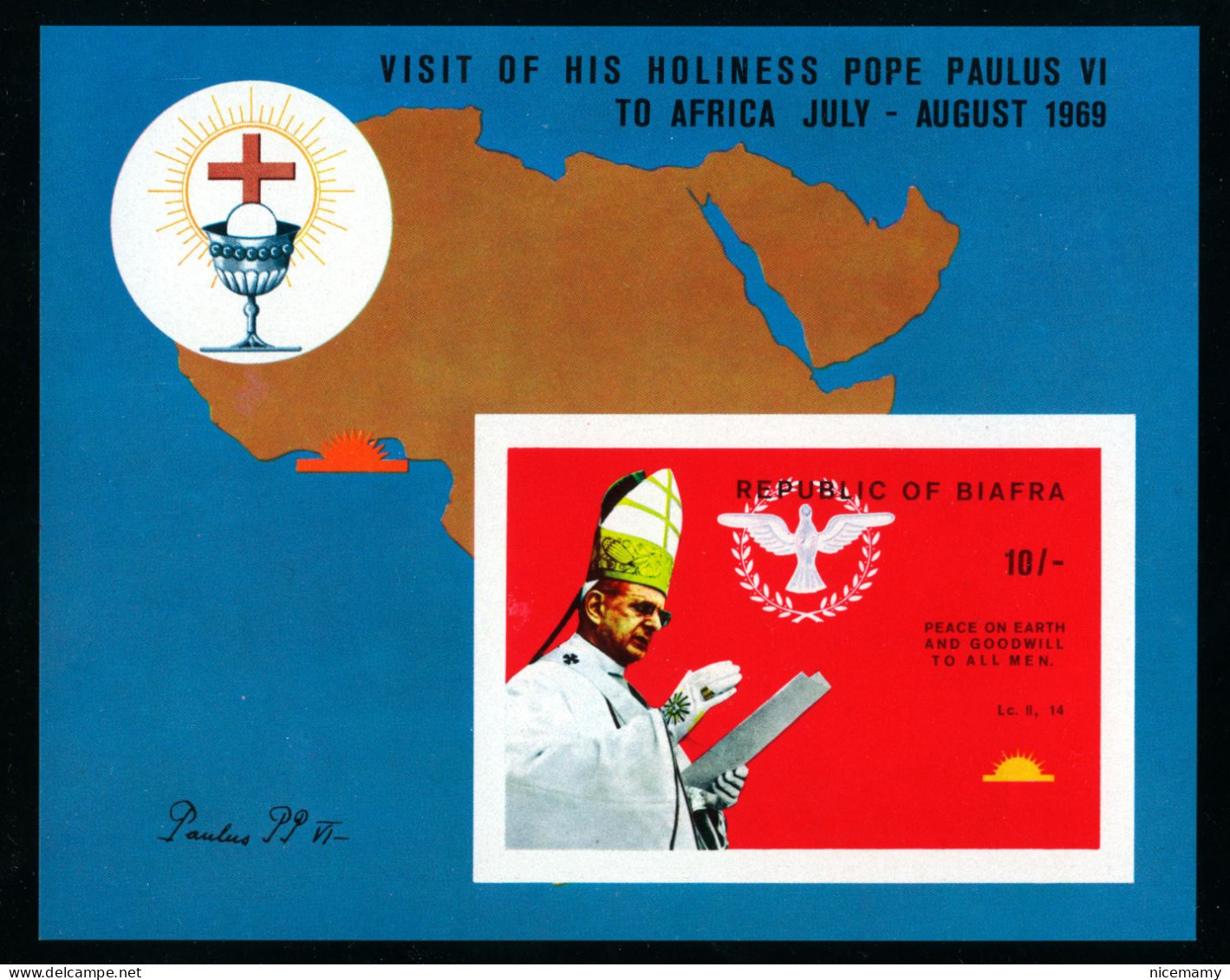 BIAFRA / NIGERIA 1969 MNH** Miniature Sheets VIsit Of Pope To Africa - Nigeria (1961-...)