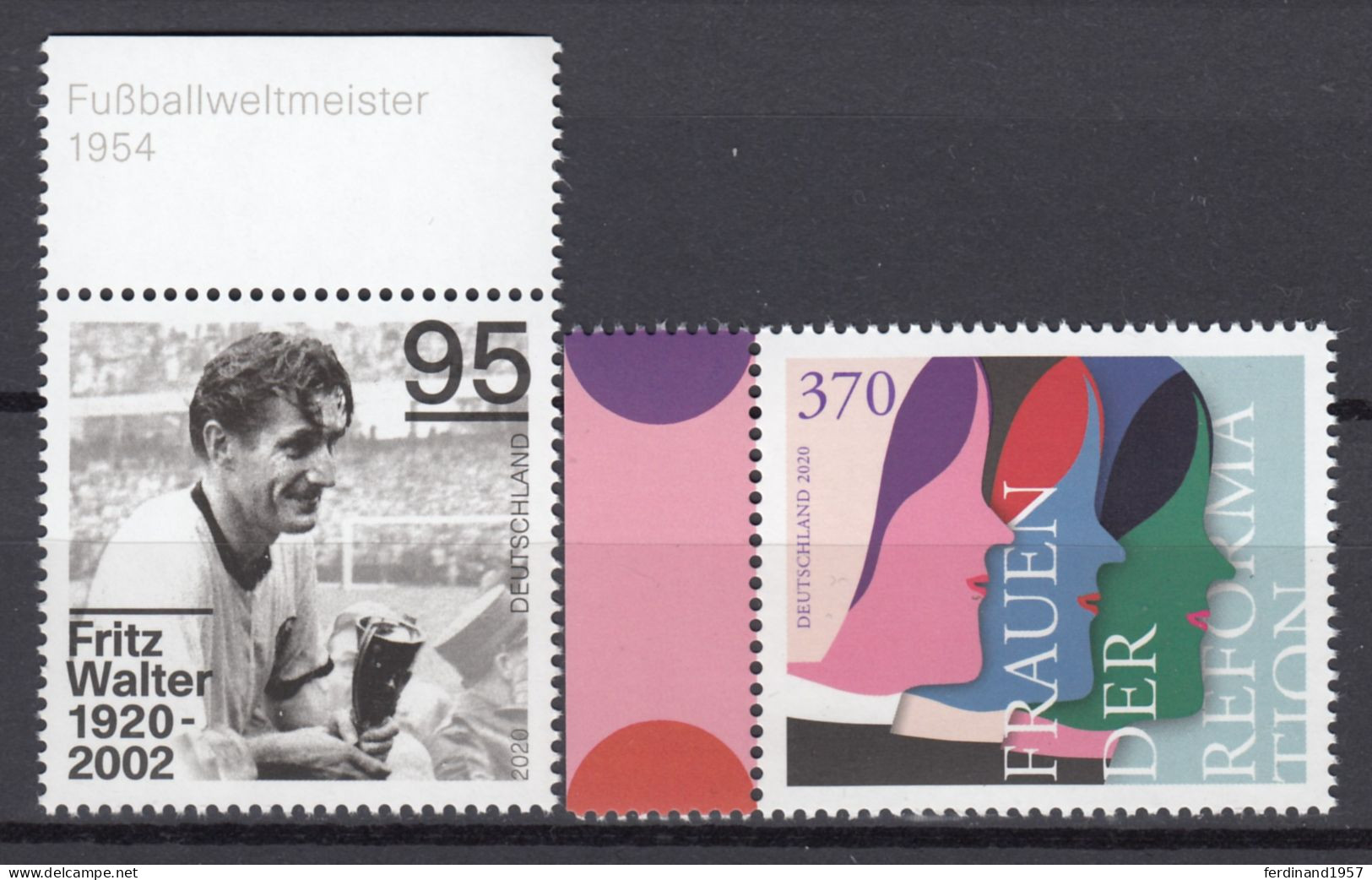 BRD 2020 Mi.3568+3569 Postf. Lot**-100 Geb. Von Fritz Walter+ Frauen Der Reform. MNH - Unused Stamps