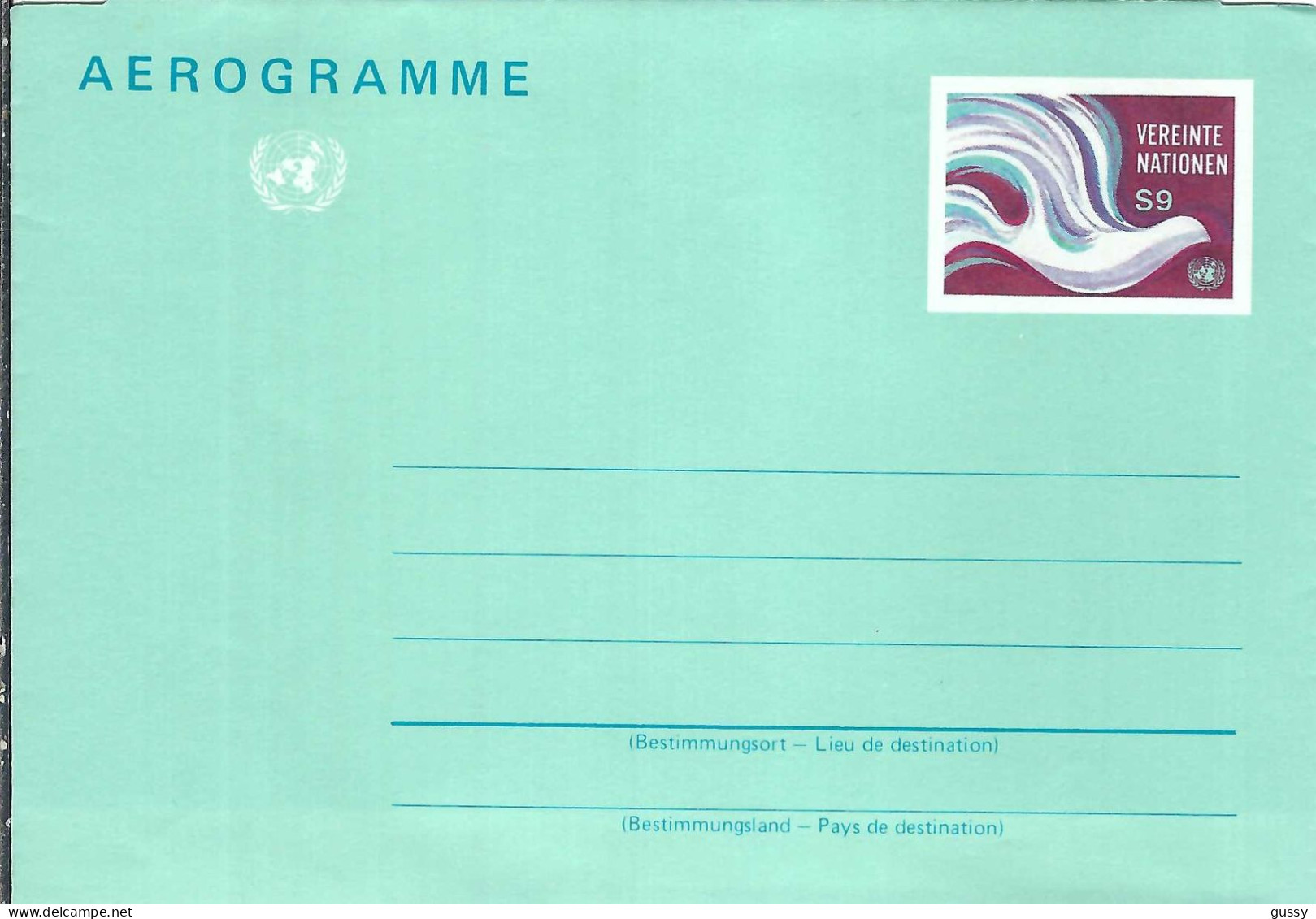 NATIONS UNIES Vienne Ca.1982: Aérogramme Entier De 9S Neuf - Lettres & Documents