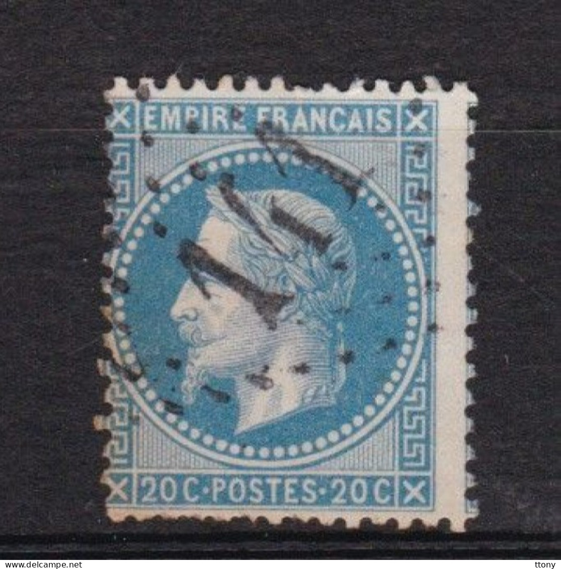 Un Timbre N° 29       Napoléon III   Lauré   Oblitéré    20 C  Bleu - 1863-1870 Napoléon III Lauré