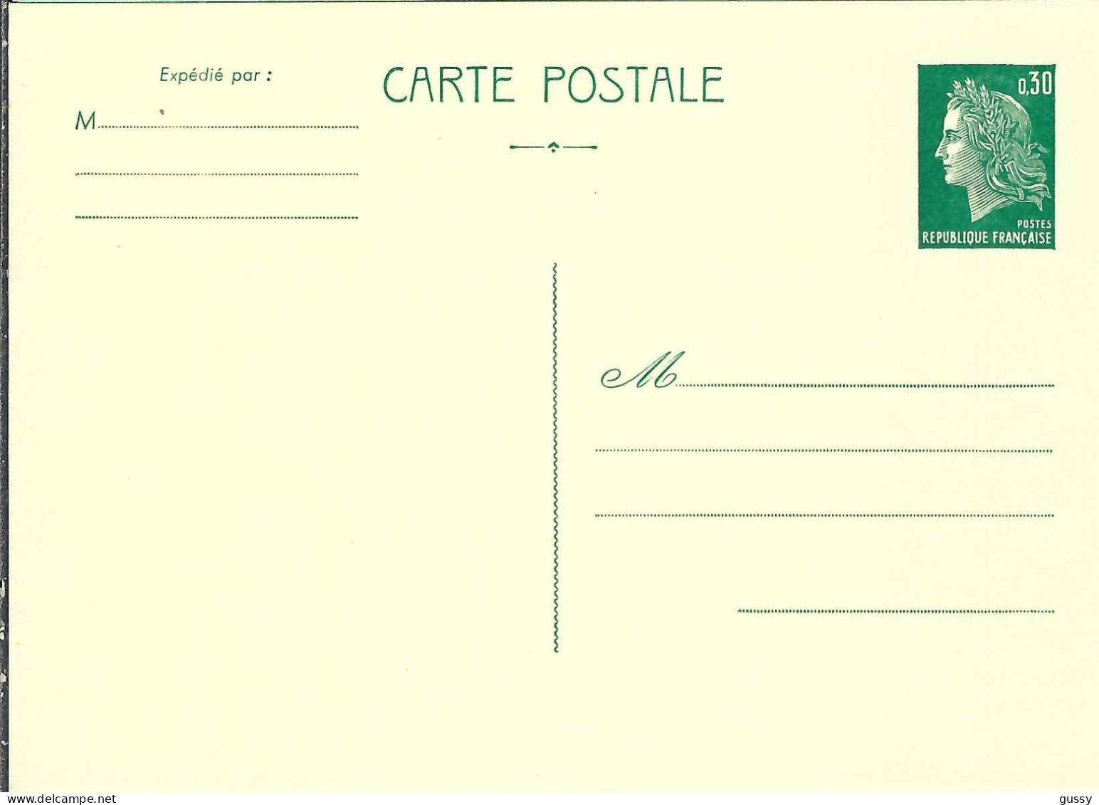FRANCE Ca.1970: CP Entier De 30c Neuf - Standard- Und TSC-AK (vor 1995)