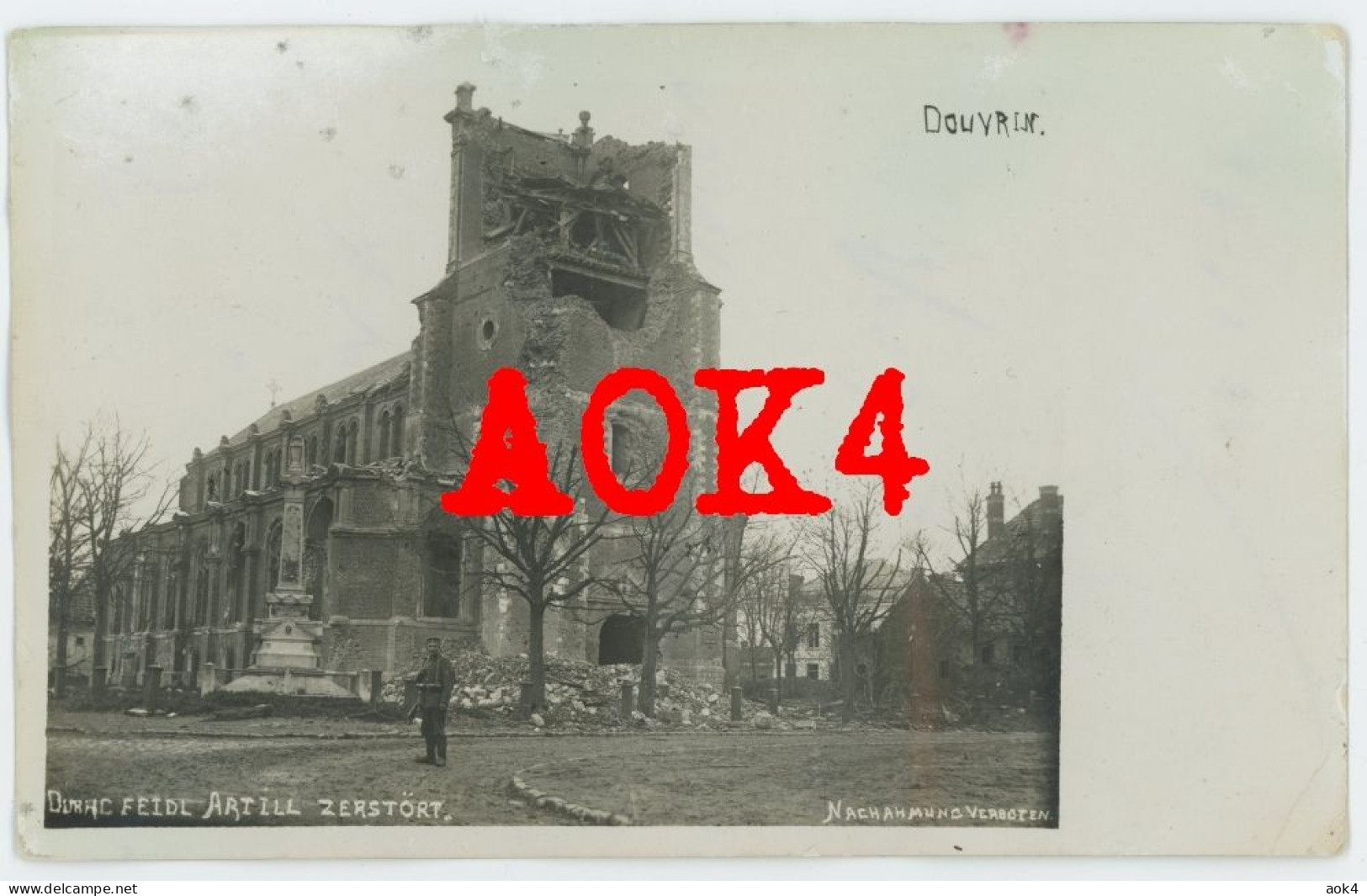 62 DOUVRIN Eglise Nordfrankreich Occupation Allemande Hulluch Auchy La Bassee Wingles Annoeullin - Autres & Non Classés