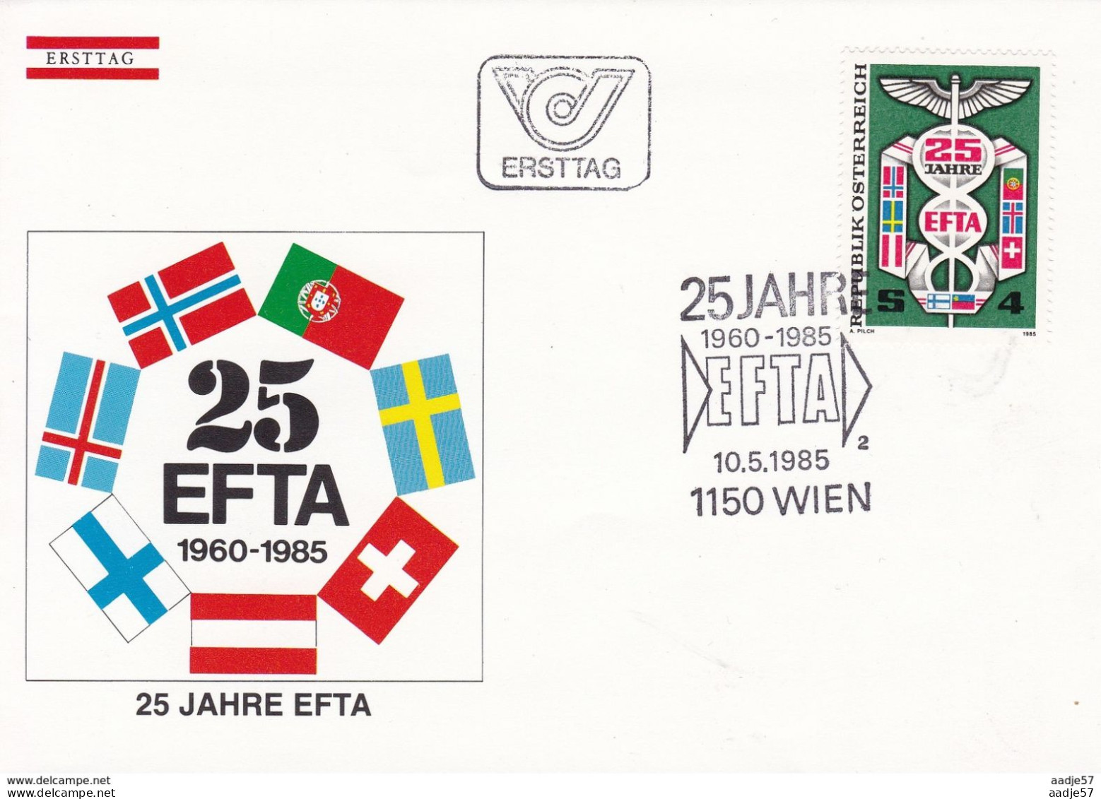 Austria Österreich 25 Jahre 1960-1985 EFTA 10.05.1985 - Lettres & Documents
