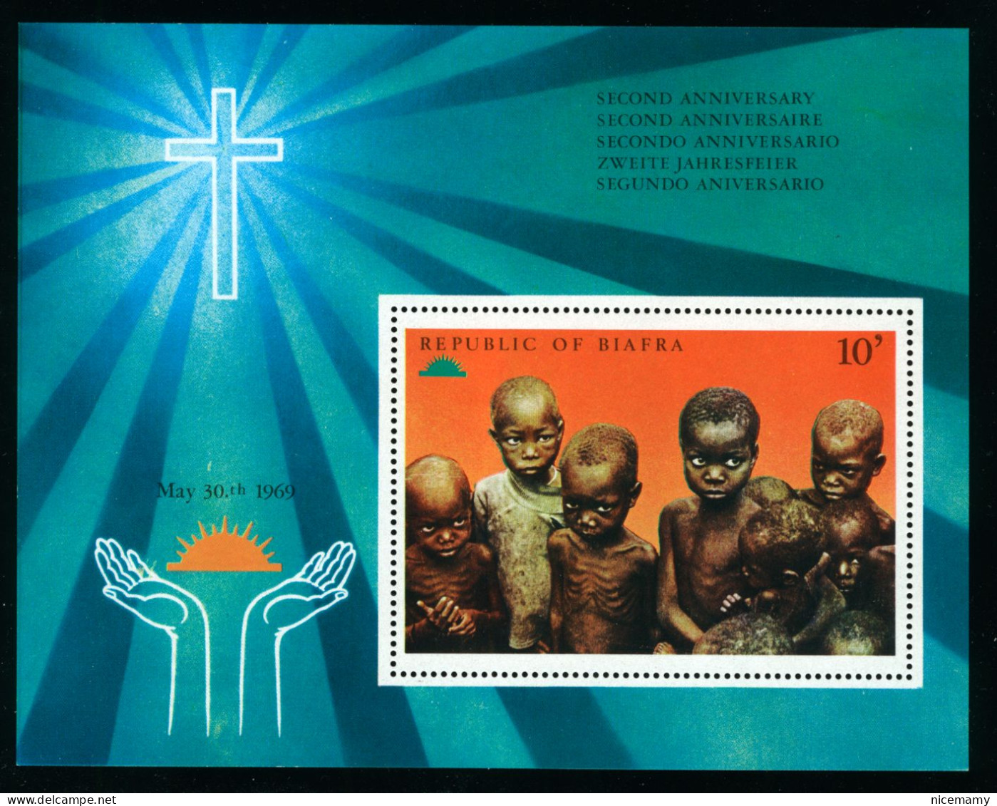 BIAFRA / NIGERIA 1969 MNH** Miniature Sheets Second Anniversary Of Independence, Children - Nigeria (1961-...)