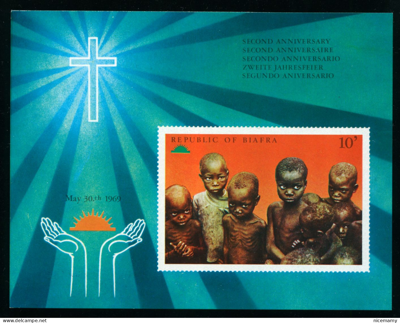 BIAFRA / NIGERIA 1969 MNH** Miniature Sheets Second Anniversary Of Independence, Children - Nigeria (1961-...)