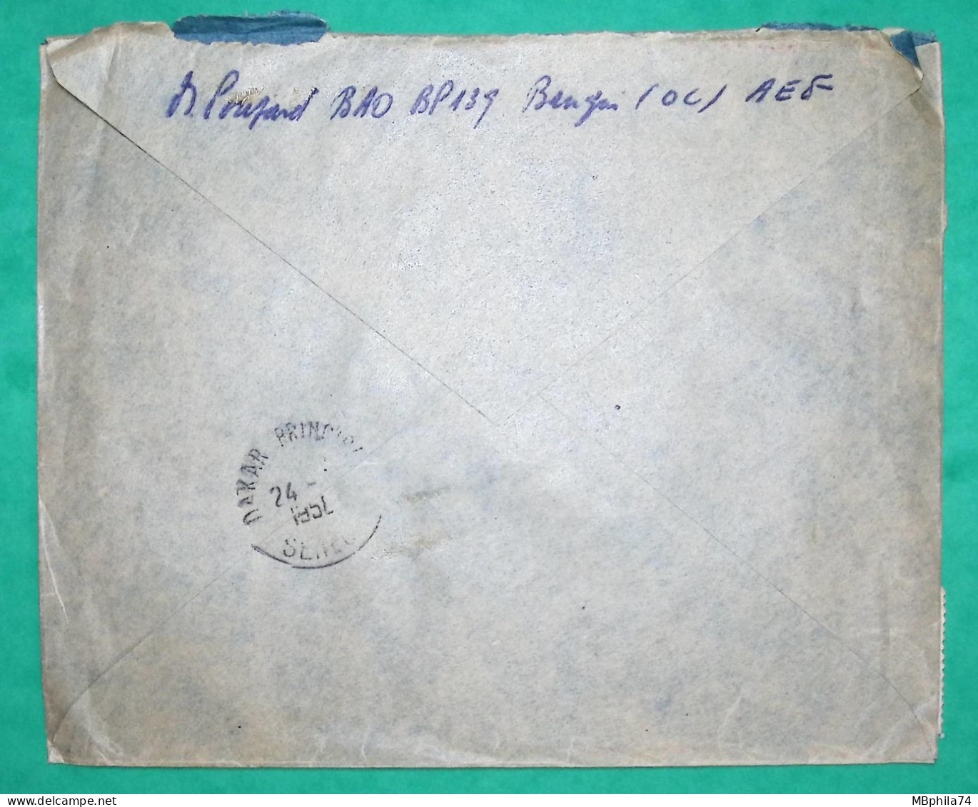 RECOMMANDE PAR AVION BANGUI OUBANGUI CHARI AEF POUR DAKAR 1958 LETTRE COVER FRANCE - Lettres & Documents