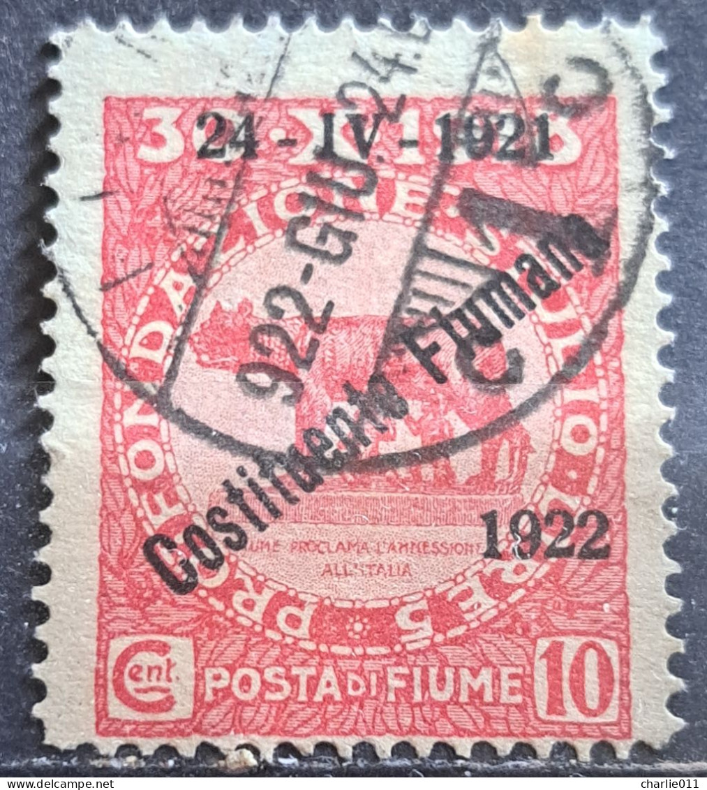 ROMULUS AND REMUS -10 C-OVERPRINT COSTITUENTE FIUMANA-FIUME-ITALY-YUGOSLAVIA-CROATIA-1921 - Croacia