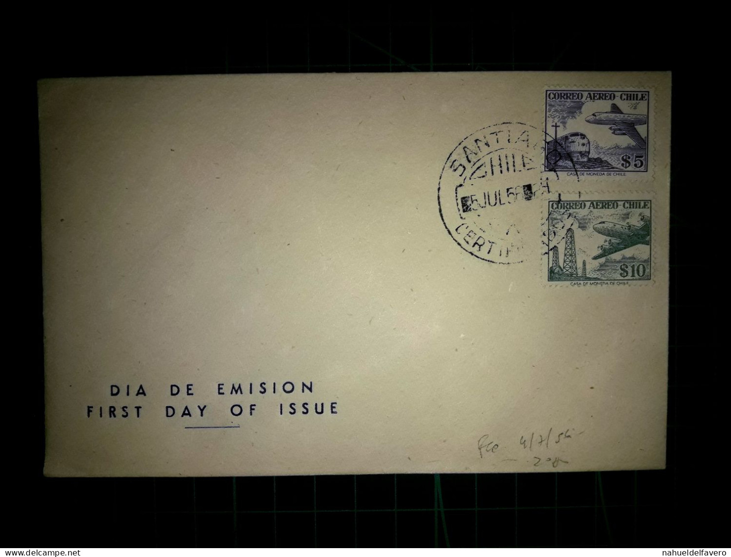 CHILI, Enveloppe FDC Avec Divers Timbres-poste Et Cachet Spécial. Année 1956. - Chili