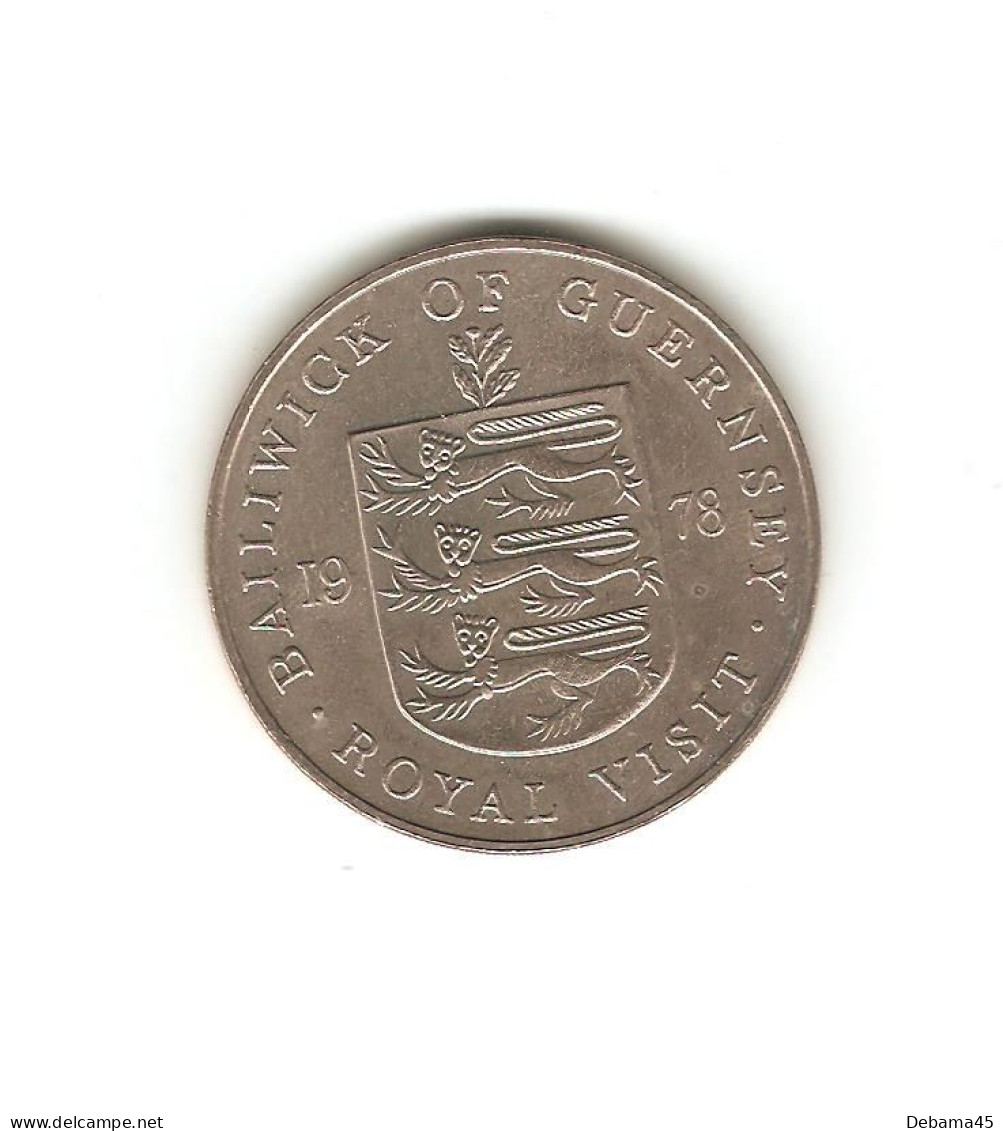639/ GUERNESEY : Elizabeth II : 25 Pence 1978 (copper-nickel - 28,21 Grammes) Visiste Royale - Guernesey