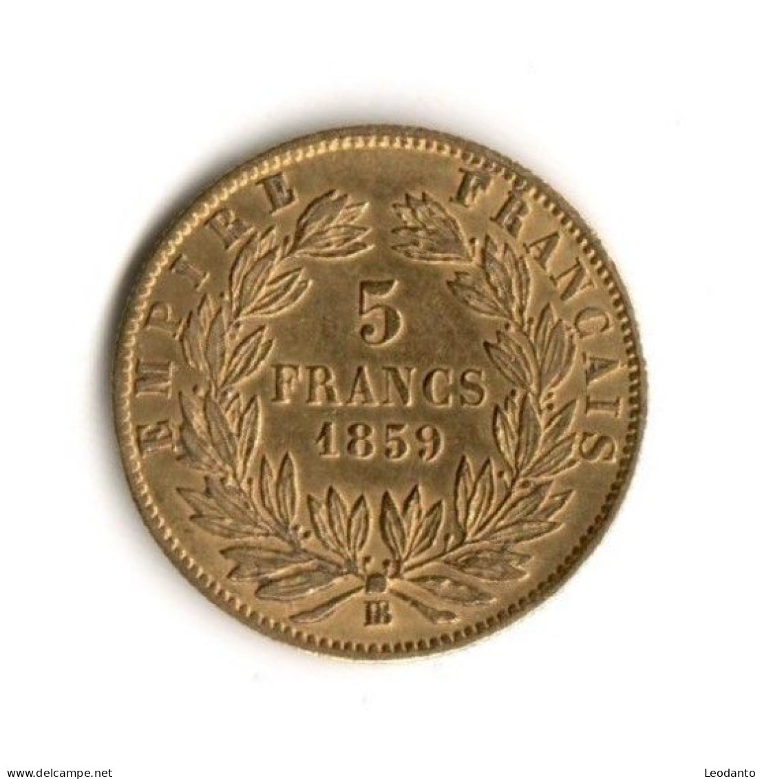 Second-Empire 5 Francs Napoléon III Tête Nue 1859 BB Strasbourg SOUS LES PRIX DE LA BOURSE - 5 Francs (gold)