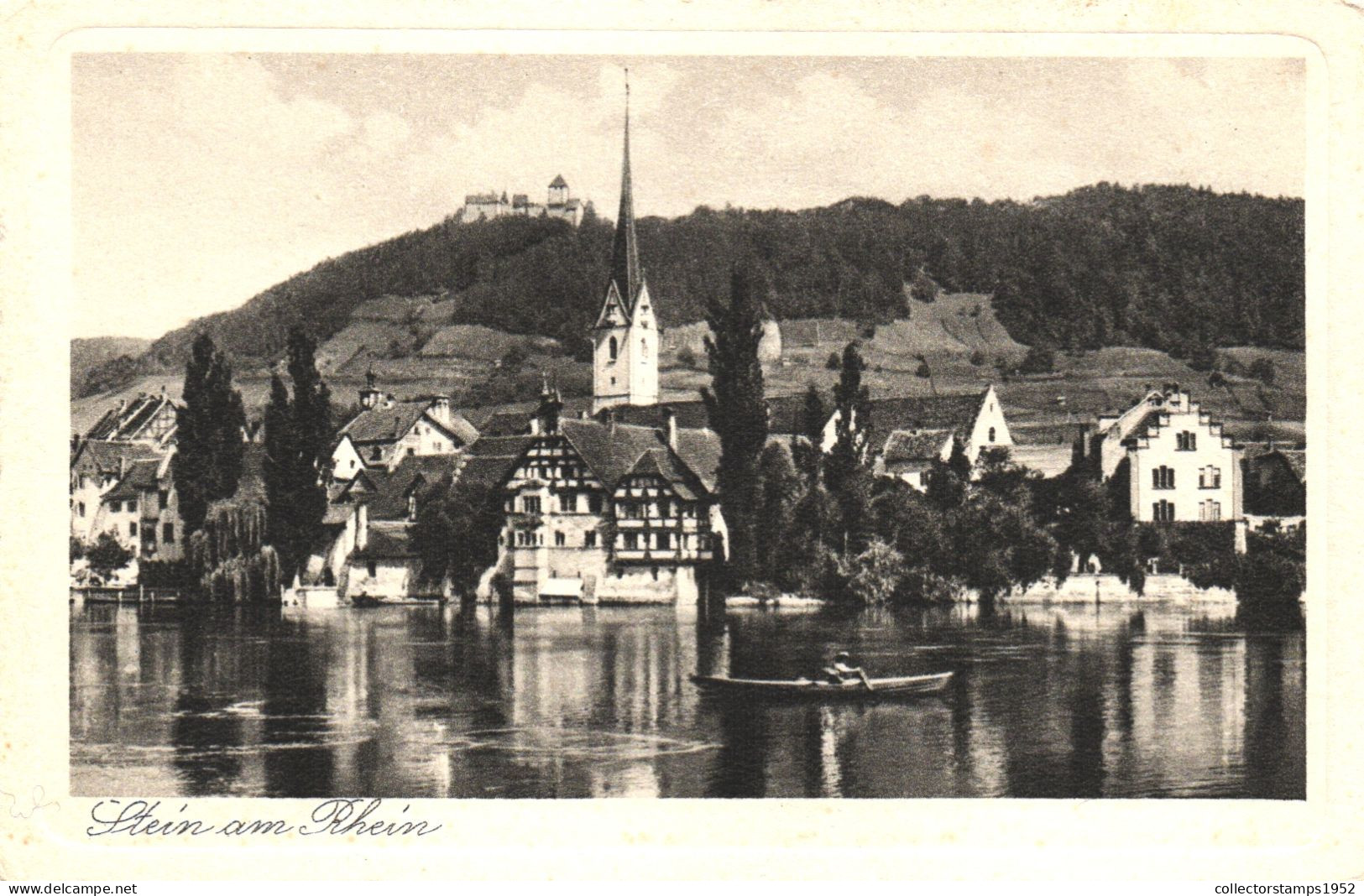 STEIN AM RHEIN, SCHAFFHAUSEN, ARCHITECTURE, BOAT, CHURCH, SWITZERLAND, POSTCARD - Stein Am Rhein