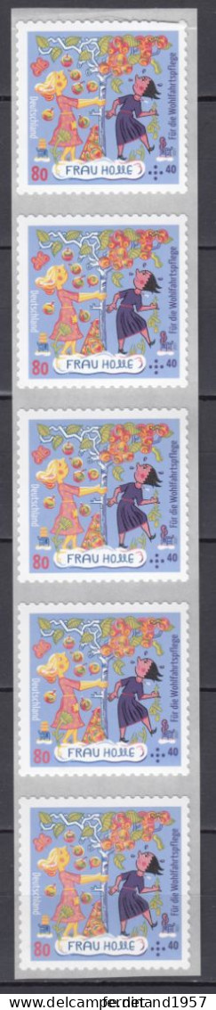 BRD 2021 Mi.3591- Selbstklebende Postfrische** 5-er Streifen- „Grimms Märchen“ MNH - Unused Stamps