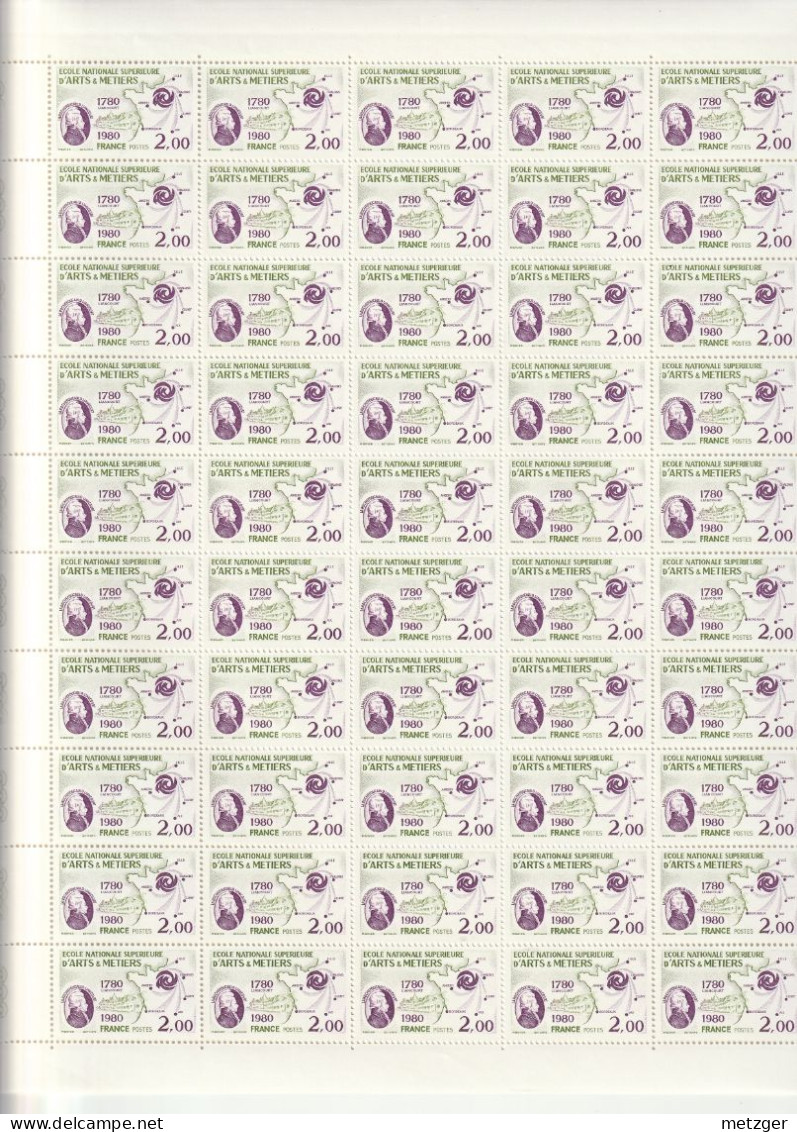 Feuille Complète De 50 Timbres Du N° 2087 Ecole Arts Et Métiers - Full Sheets