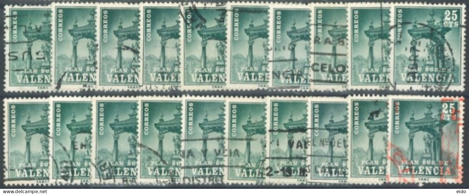 SPAIN, VALENCIA STAMP QTY. 20 DISCOUNTED (SPECIAL PRICE), USED. - Gebraucht