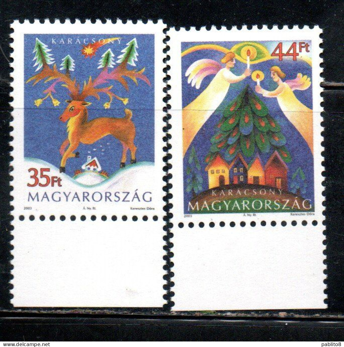 HUNGARY UNGHERIA MAGYAR 2003 CHRISTMAS NATALE NOEL WEIHNACHTEN NAVIDAD COMPLETE SET SERIE COMPLETA MNH - Ongebruikt