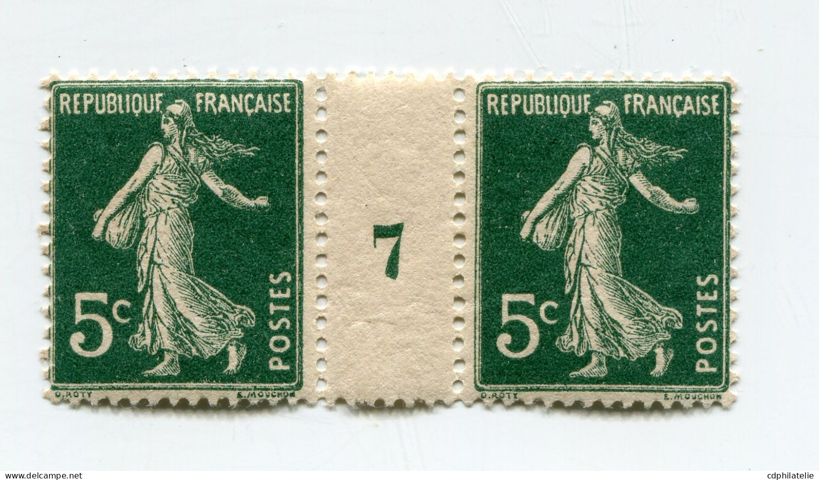 FRANCE N°137 **  EN PAIRE AVEC MILLESIME 7 ( 1907 ) - Millesimes