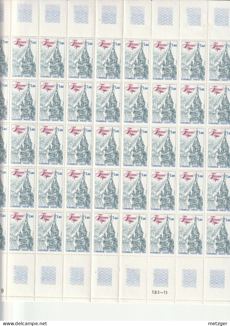 Feuille Complète De 50 Timbres Du N° 2088 Sociétés Philatéliques à Dunkerque - Full Sheets