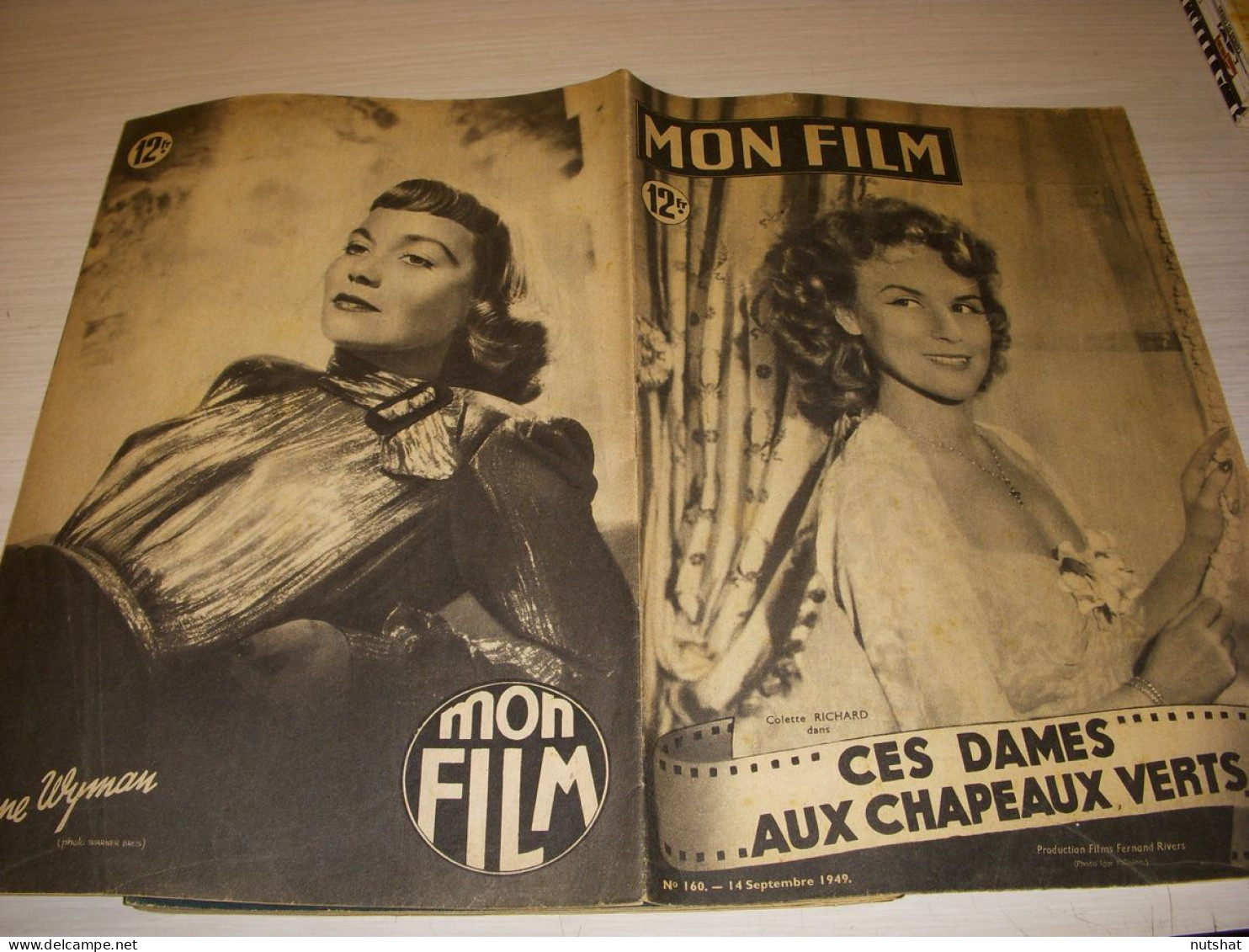 CINEMA MON FILM 160 14.09.1949 Colette RICHARD Ces DAMES Aux ... Simone VALERE - Cinéma/Télévision