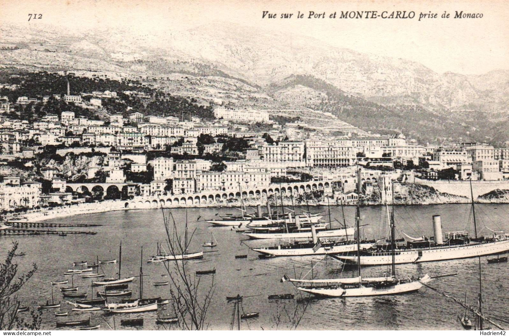 RECTO/VERSO - CPA - MONTE CARLO - VUE DU PORT ET MONTE CARLO DEPUIS MONACO - Hafen