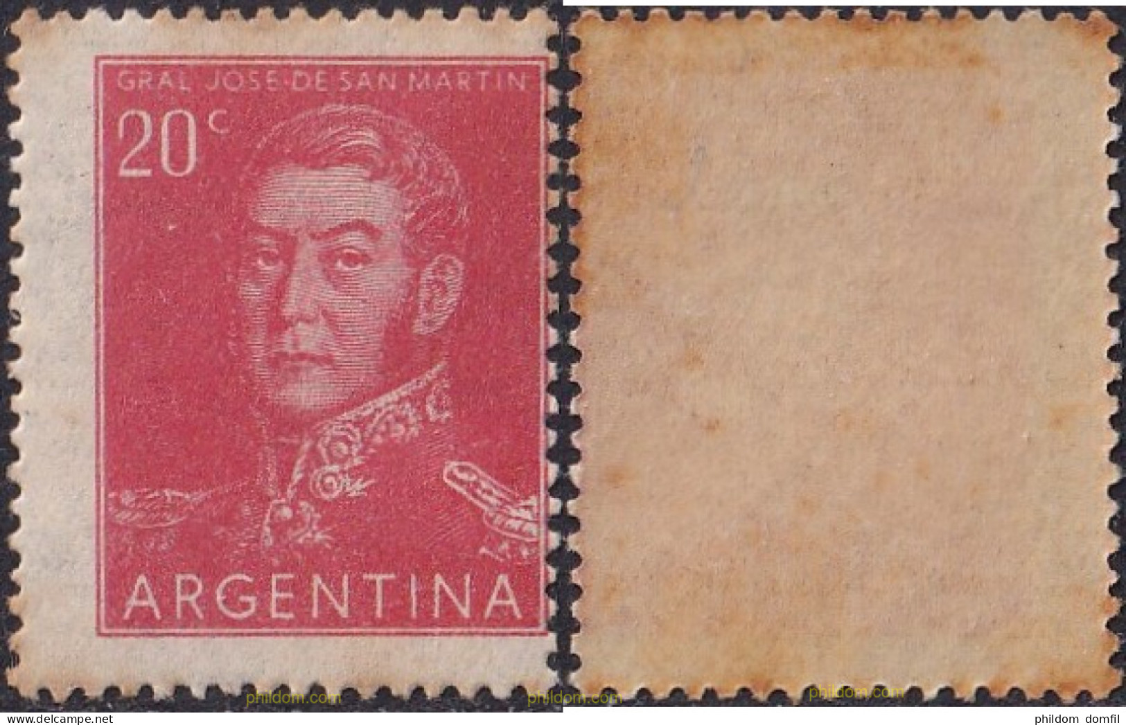 729422 MNH ARGENTINA 1955 SERIE CORRIENTE. GENERAL SAN MARTIN - Unused Stamps