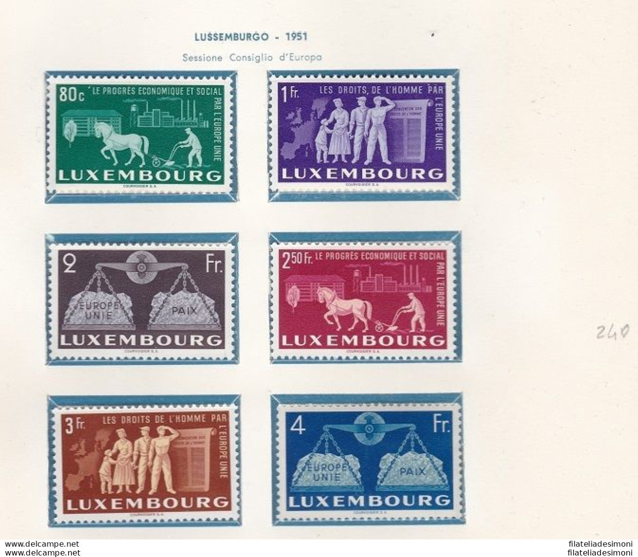 1950-59 Lussemburgo - EUROPA PRECURSORI - Lotto Di 41 Valori  € 720 - Sonstige & Ohne Zuordnung