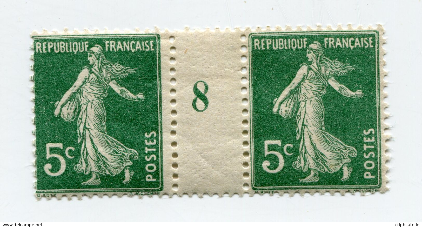 FRANCE N°137 **  EN PAIRE AVEC MILLESIME 8 ( 1908 ) - Millesimi