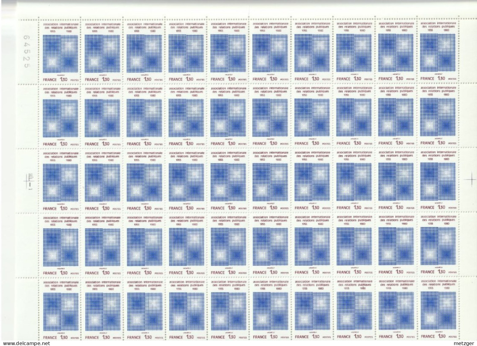 Feuille Complète De 50 Timbres Du N° 2091 Relations Publiques - Feuilles Complètes