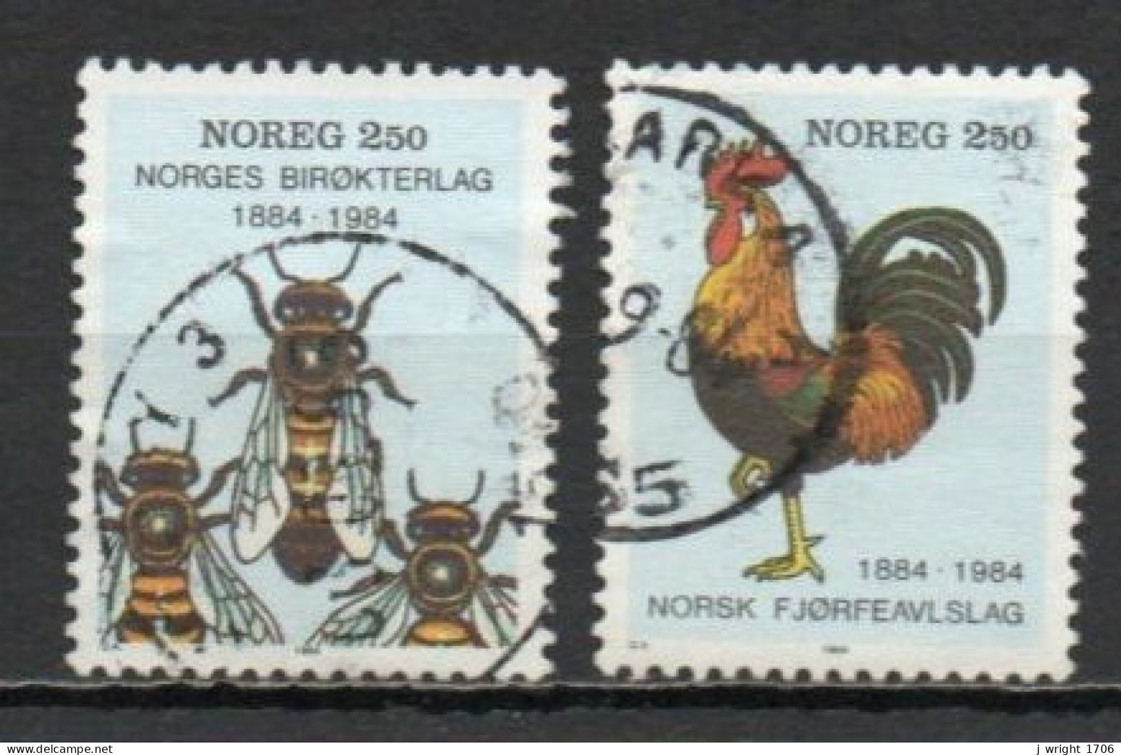 Norway, 1984, Bee Keeping & Poultry Breeding Societies, Set, USED - Gebruikt