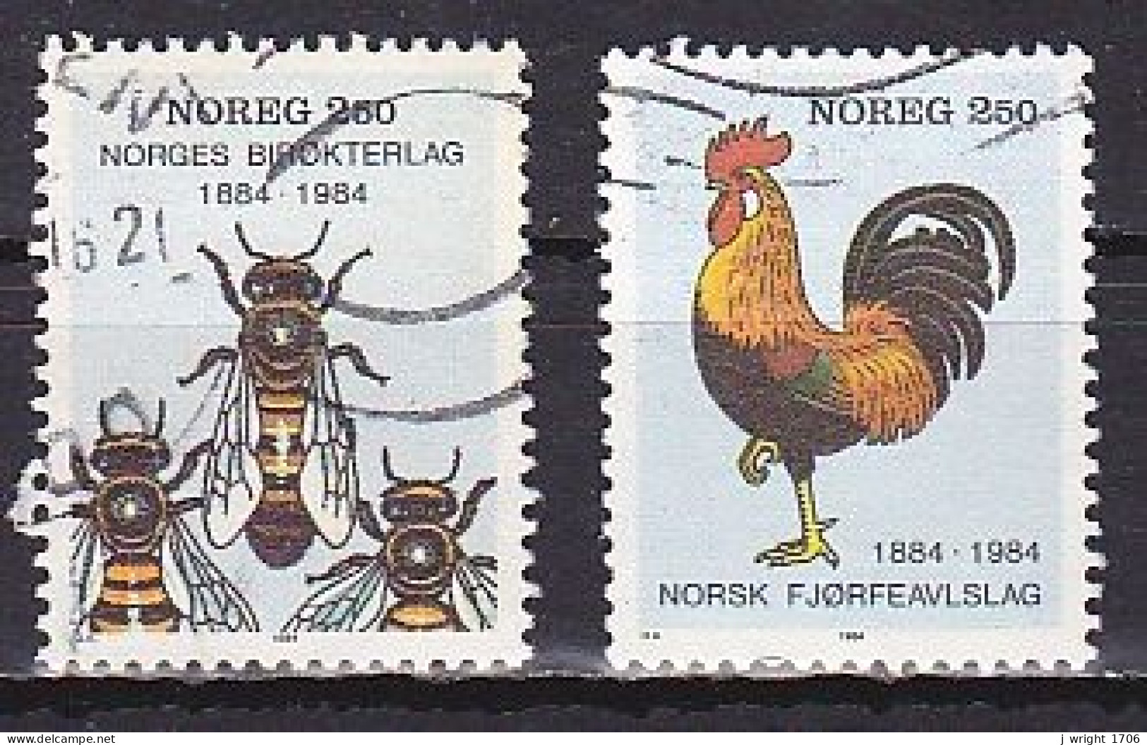 Norway, 1984, Bee Keeping & Poultry Breeding Societies, Set, USED - Usati