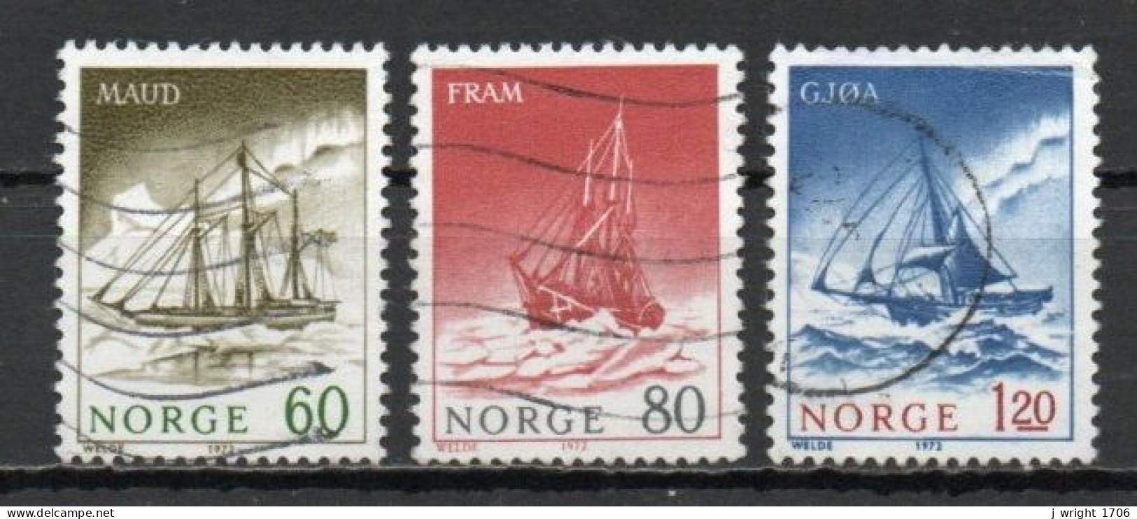 Norway, 1972, Polar Exploration Ships, Set, USED - Gebraucht