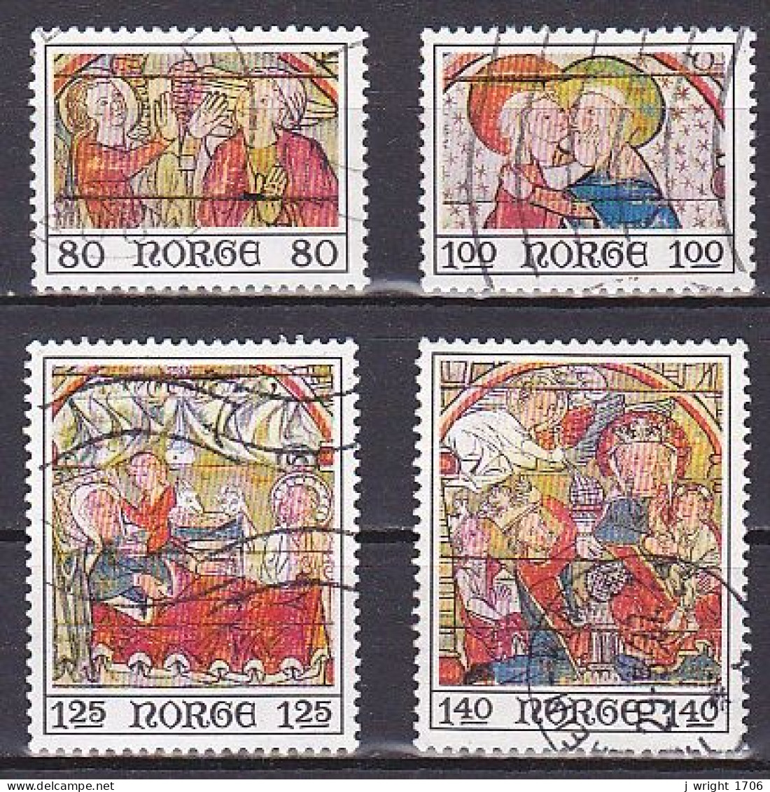 Norway, 1975, Ål Stave Church Paintings, Set, USED - Used Stamps