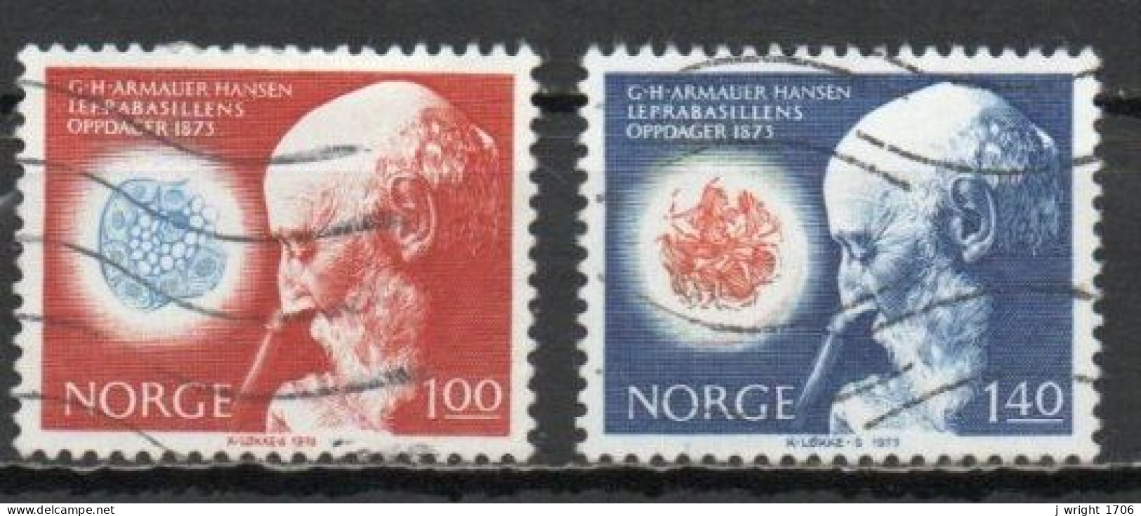 Norway, 1973, Dr. Hansen's Bacillus Discovery Centenary, Set, USED - Gebraucht