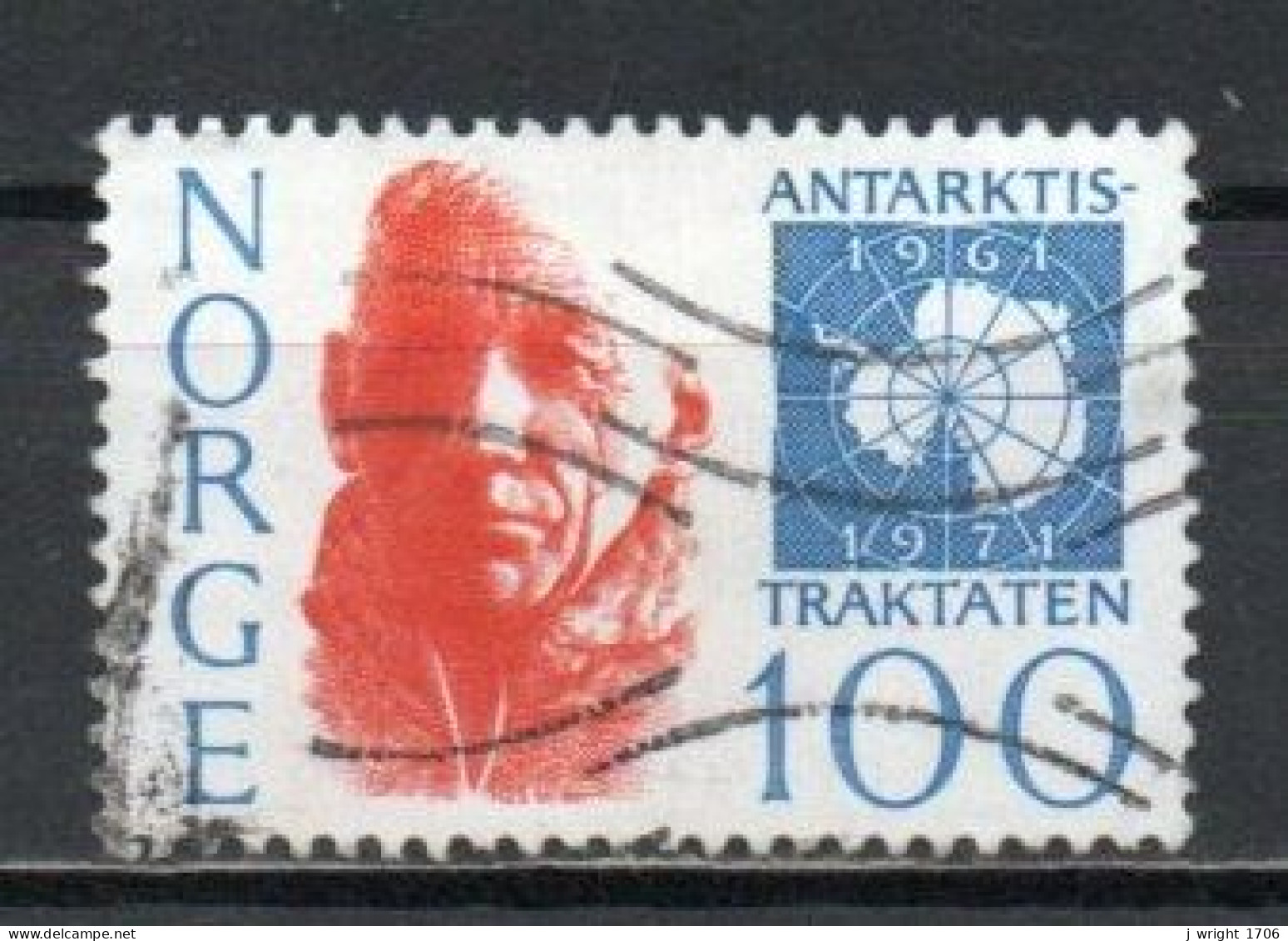 Norway, 1971, Antartic Treaty 10th Anniv, 100ö, USED - Usati