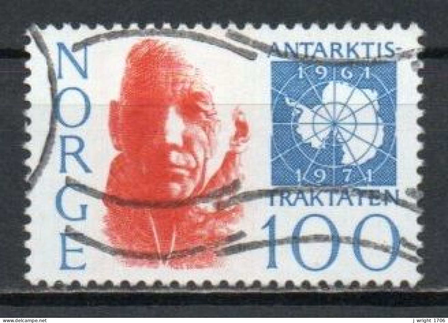 Norway, 1971, Antartic Treaty 10th Anniv, 100ö, USED - Gebruikt