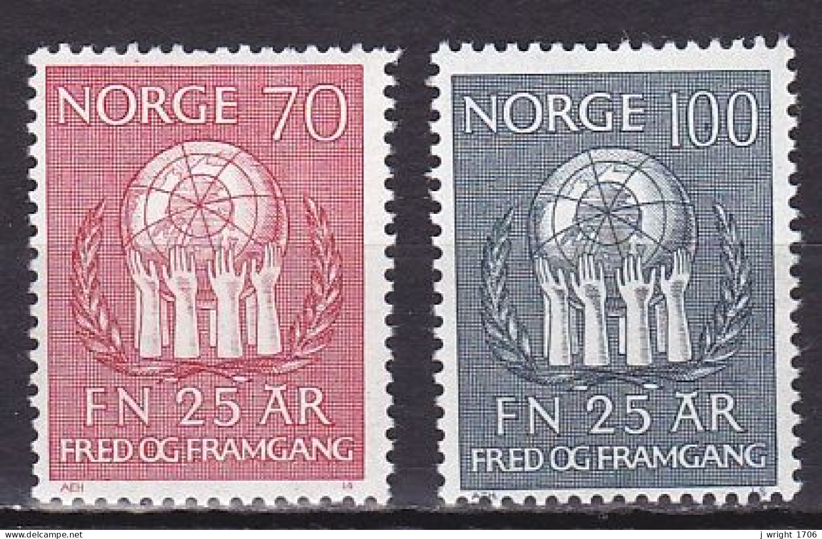 Norway, 1970, United Nations UN 25th Anniv, Set, MNH - Ongebruikt
