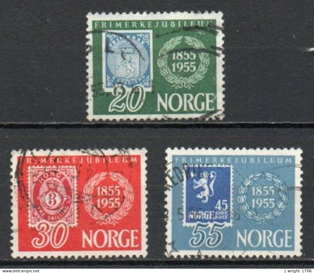 Norway, 1955, Norwegian Stamp Centenary, Set, USED - Usati