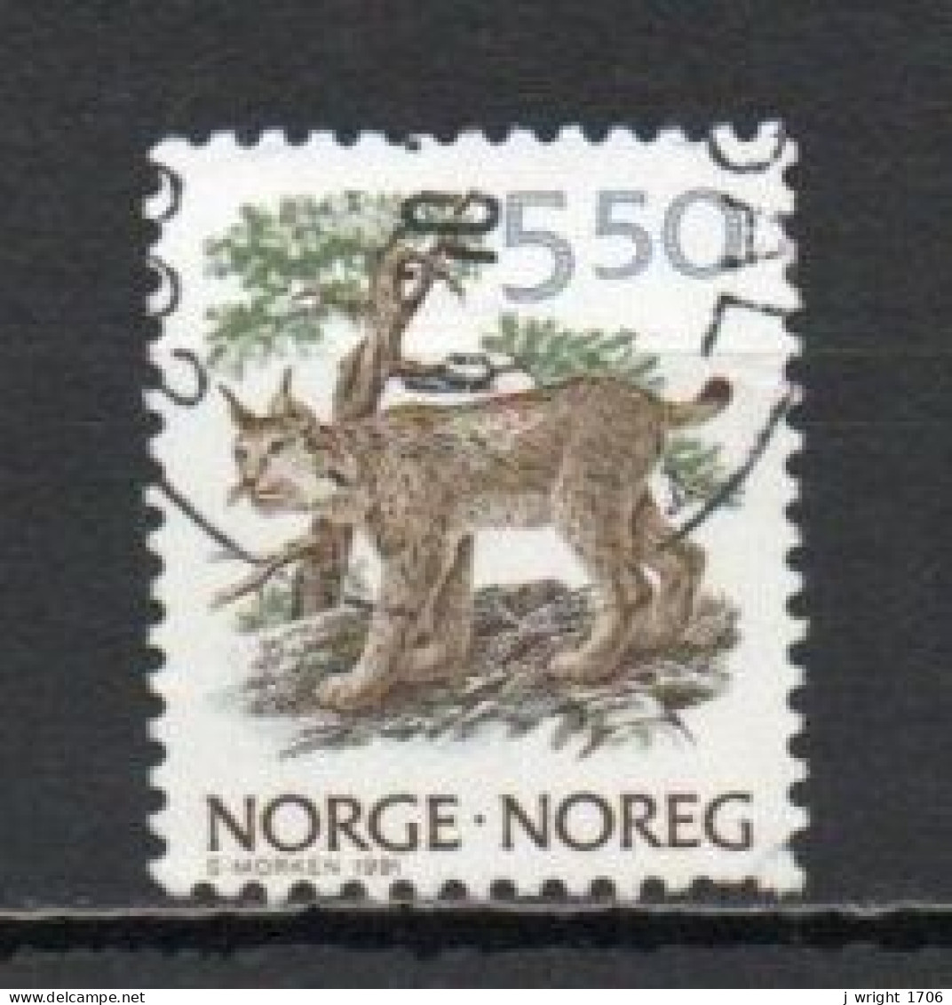 Norway, 1991, Wildlife/Lynx, 5.50Kr, USED - Oblitérés