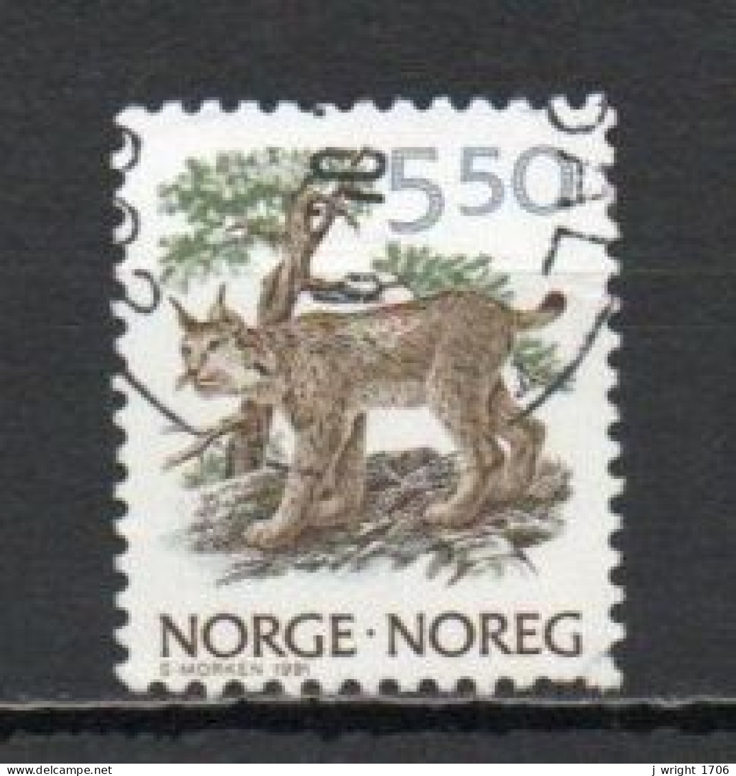 Norway, 1991, Wildlife/Lynx, 5.50Kr, USED - Used Stamps