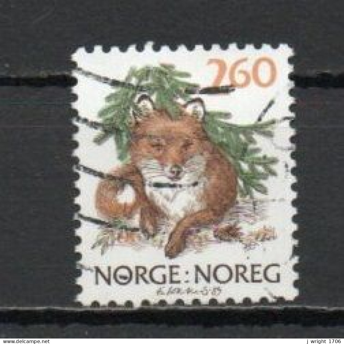 Norway, 1989, Wildlife/Red Fox, 2.60Kr, USED - Used Stamps