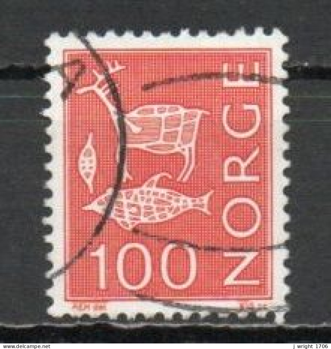 Norway, 1973, Motifs/Cave & Rock Paintings, 100ö/Red, USED - Gebraucht