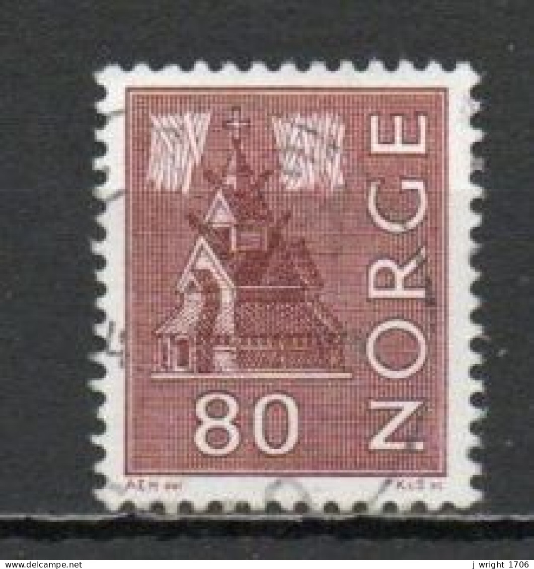 Norway, 1972, Motifs/Stave Church, 80ö/Red-Brown, USED - Oblitérés