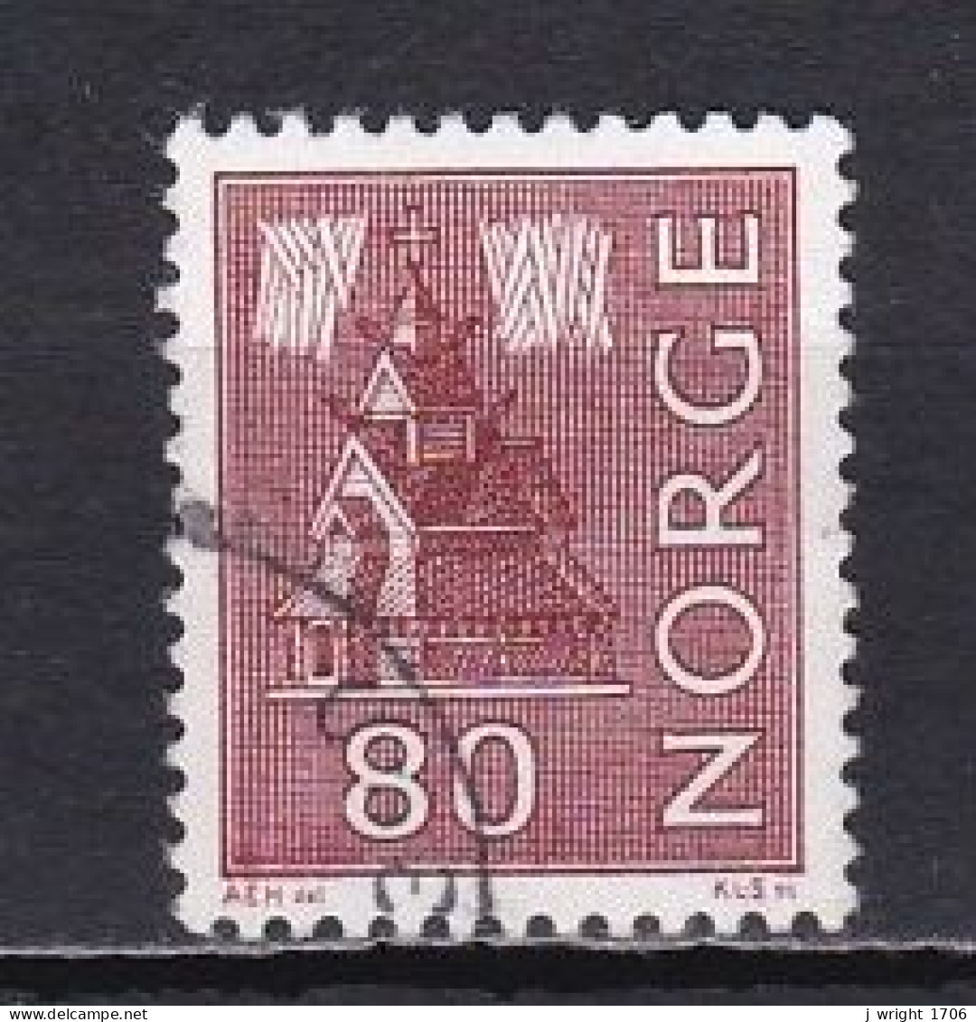 Norway, 1972, Motifs/Stave Church, 80ö/Red-Brown, USED - Used Stamps